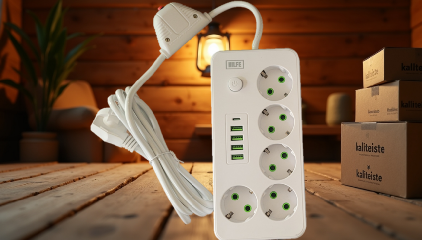 5 Priz 4 Usb 1 Type C Uzatma Kablosu - 1