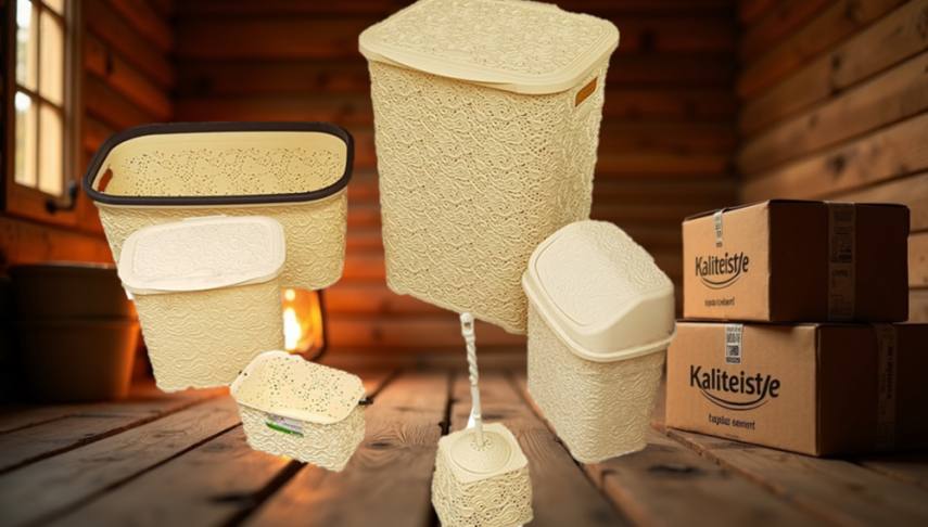 6 Parça Dantel Banyo Seti Takımı - 1