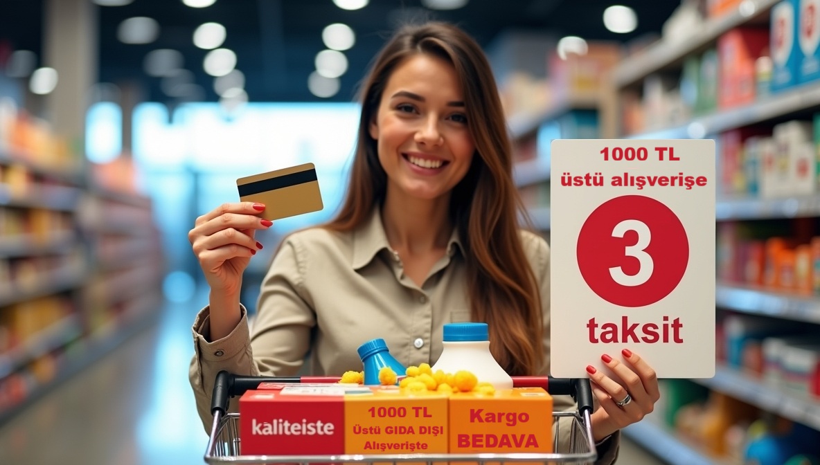 1000 TL üstü GIDA DIŞI Alışverişe Kredi Kartına Vade Farksız 3 Taksit Kolaylığı