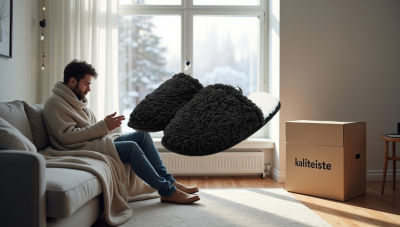 Bay Kalın Taban koyun Tüylü Terlik 42-43