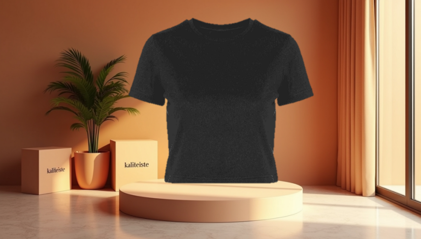 Bayan Fitilli Kısa Kol Crop - 2