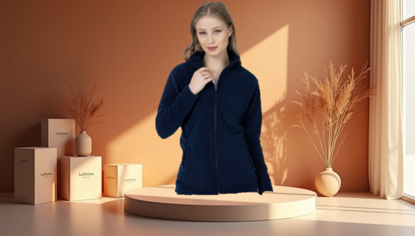 Bayan Tam Fermuarlı Polar - 9