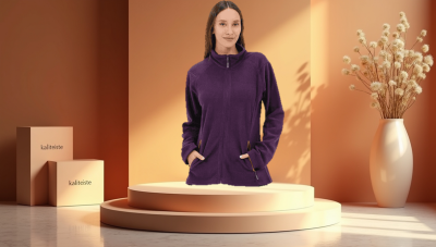 Bayan Tam Fermuarlı Sweatshirt - 3