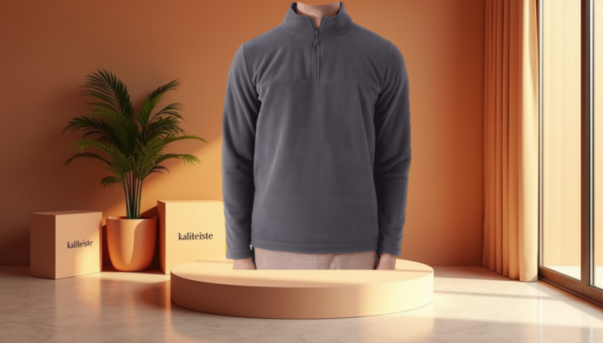 Erkek Yarım Fermuarlı Polar - 1