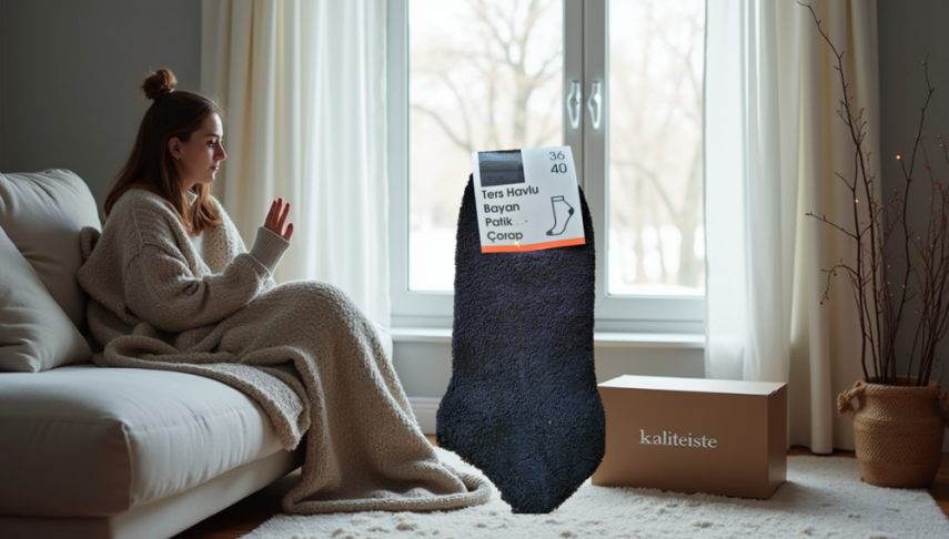 Havlu Kadın Patik Çorap Siyah - 1