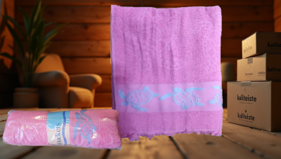 Jakarlı Bordürlü Plaj Havlusu 70x150 Cm (1)