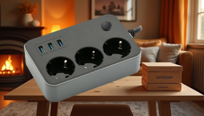 Akım Korumalı 3 USB'li 3'lü Grup Priz 2 m Uzatma Kablosu