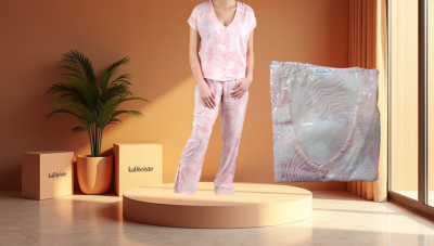 Kadın Saten Pijama Takımı Pembe