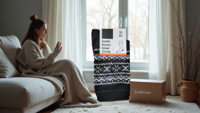 Kadın Soket Motifli Çorap Siyah Beyaz