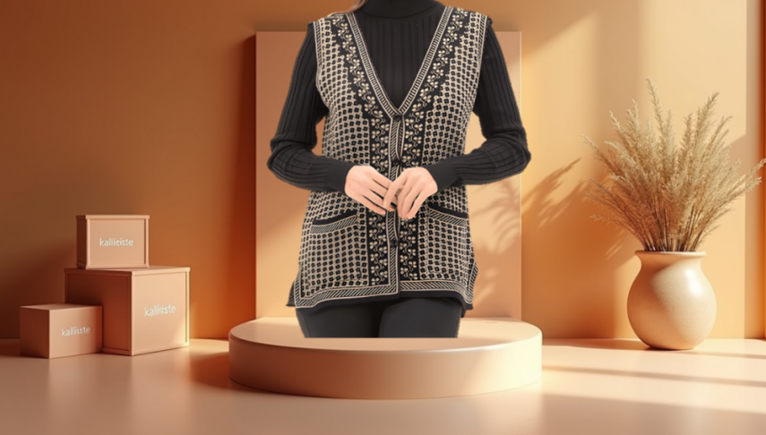 Kadın Triko Yelek - 1