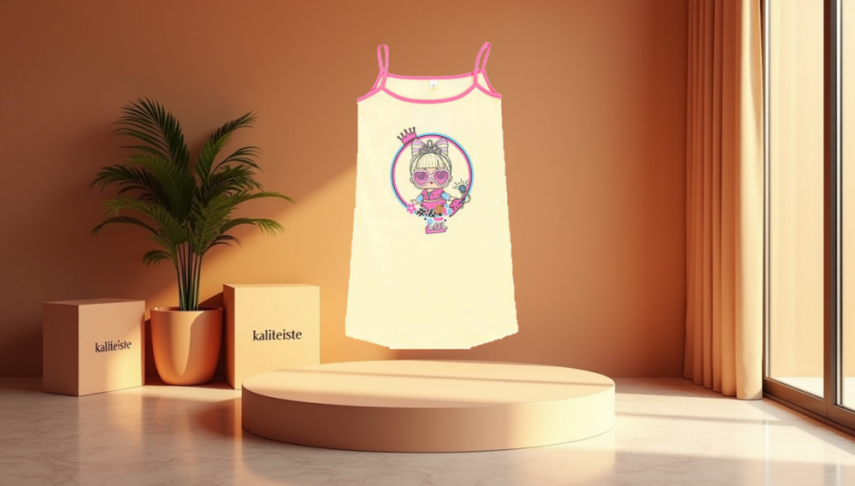 Kız Çocuk İp Askılı Elbise - 1