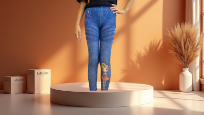 Kız Çocuk Kot Görünümlü Tayt Mavi