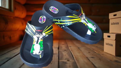 Model 37 Ben Ten Figürlü Çocuk Parmak Arası Terlik Ayakkabı