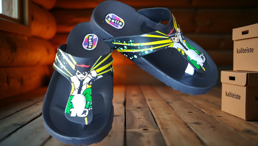 Model 37 Ben Ten Figürlü Çocuk Parmak Arası Terlik Ayakkabı - 3