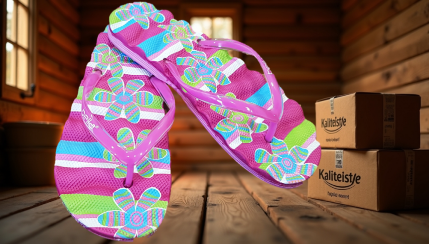 Model 41 Bayan Desenli Parmak Arası Terlik Ayakkabı - 1