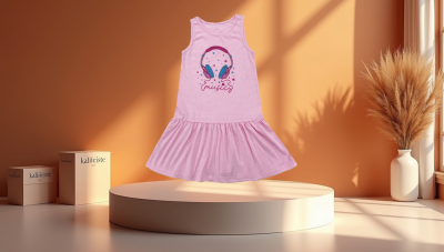 Sıfır Kollu Kız Çocuk Elbise