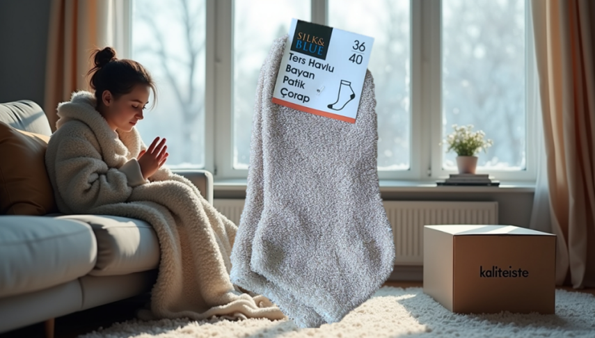 Ters Havlu Bayan Patik Çorap - 5